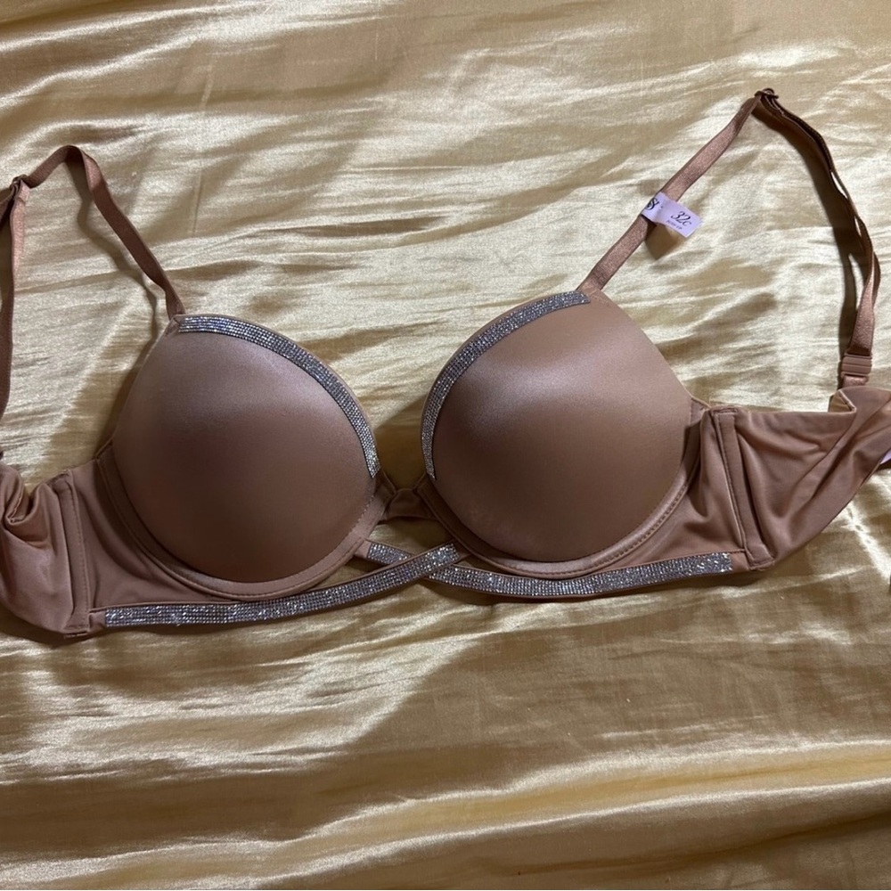 Victoria Secret Tan Bra with Silver Accents